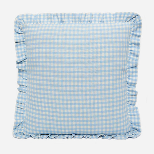 Blue Gingham Pillow by Heather Taylor Home