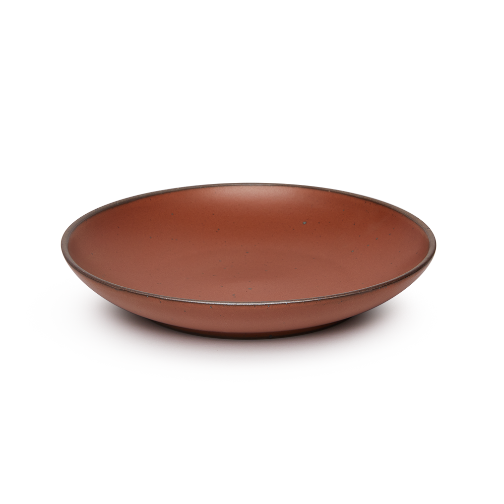 brown shallow plate