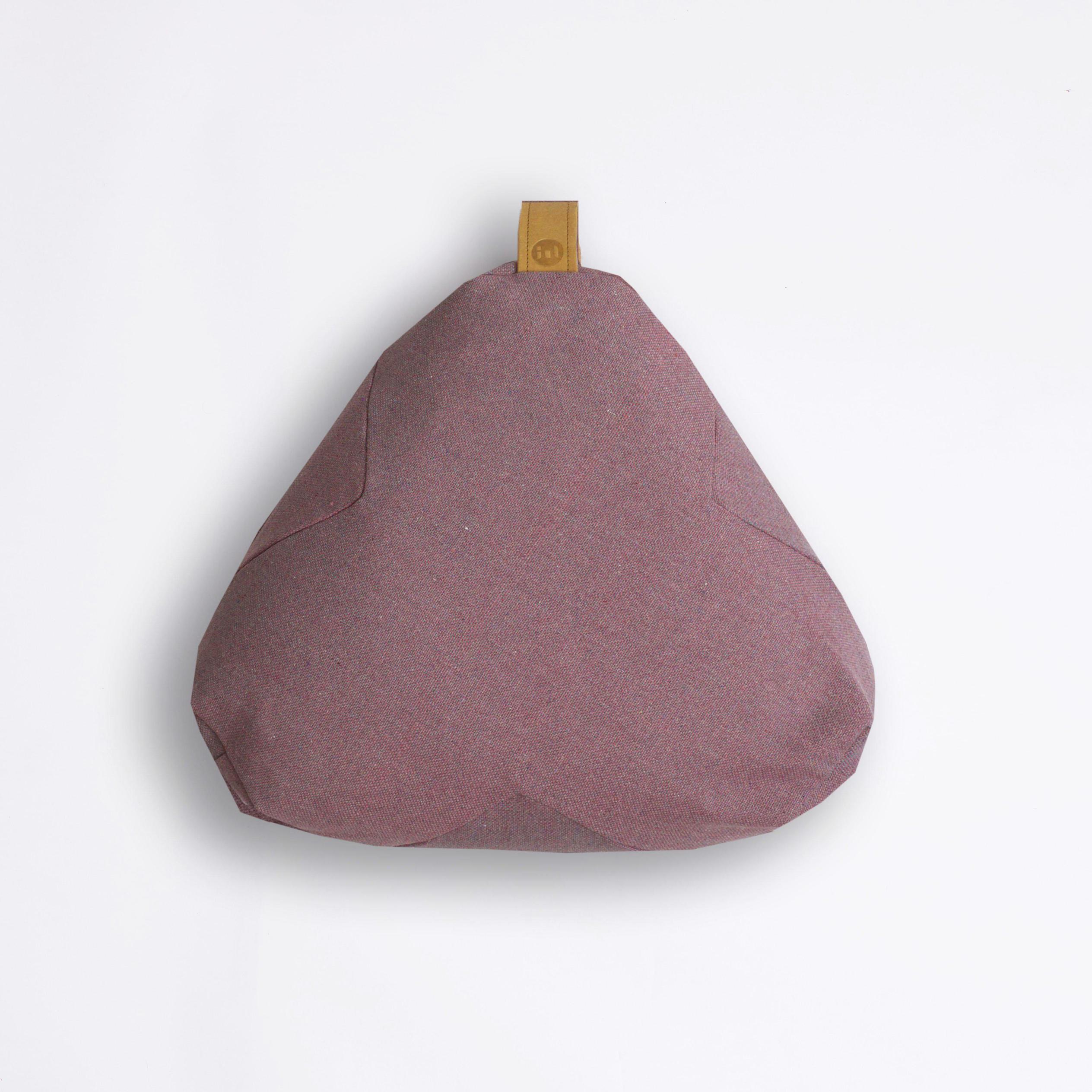 pink triangular meditation pillow