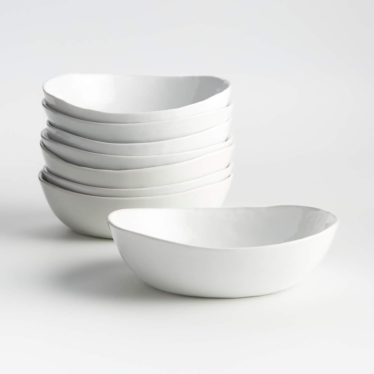 set of white bowls
