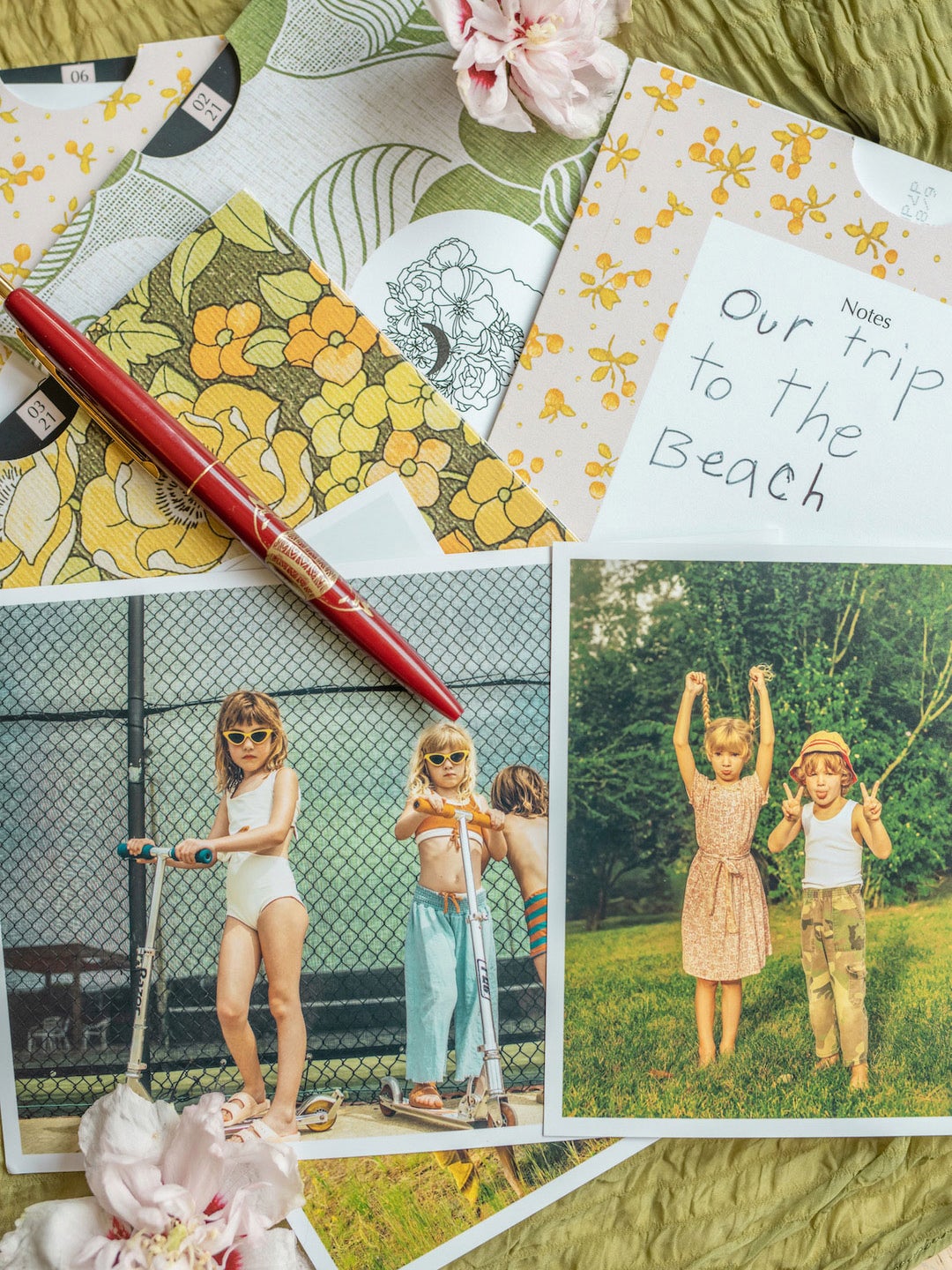 postcards with kids seventies vibes