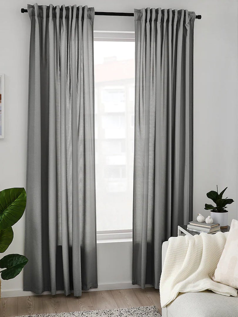grey sound absorbing curtains in office