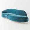 Velvet Blue Serpentine Couch