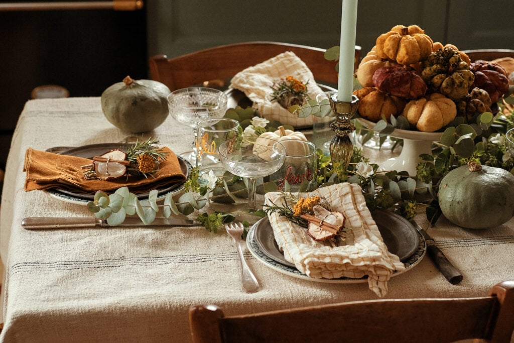 thanksgiving tablescape close up