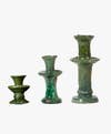 vintage green candlestick holders from Morocco