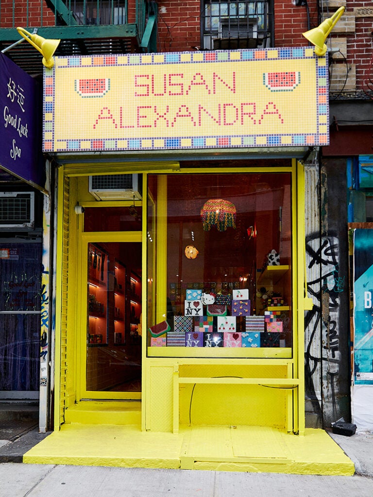 Susan Alexandra's new store in NYC, yellow facade 