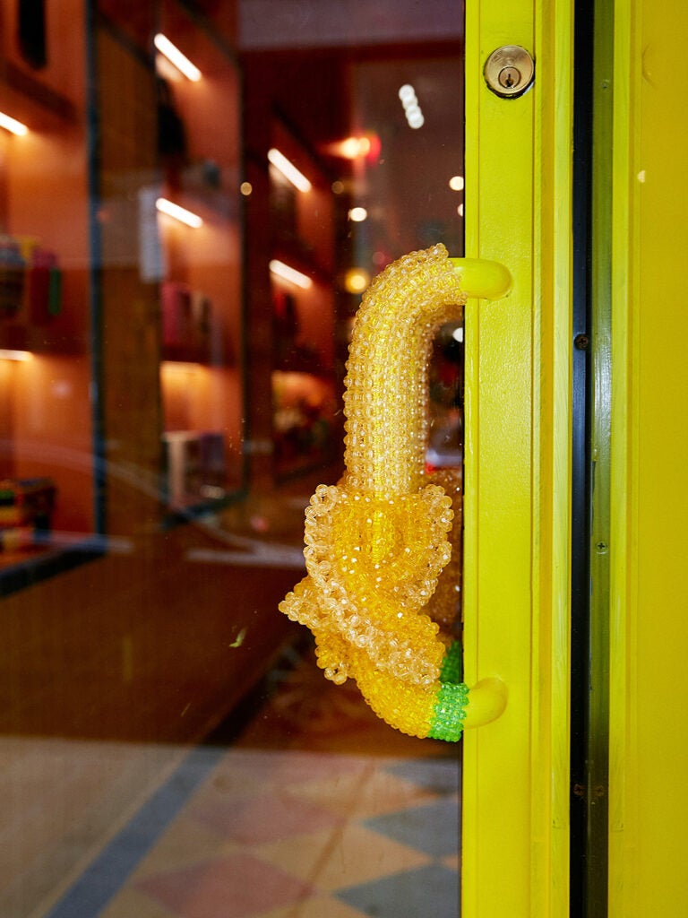 yellow banana door handle