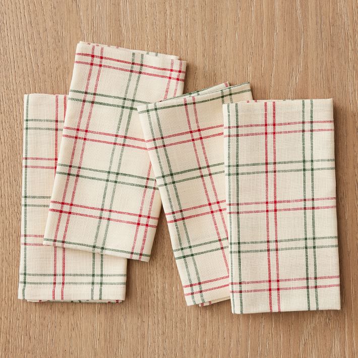 red and green plaid napkins