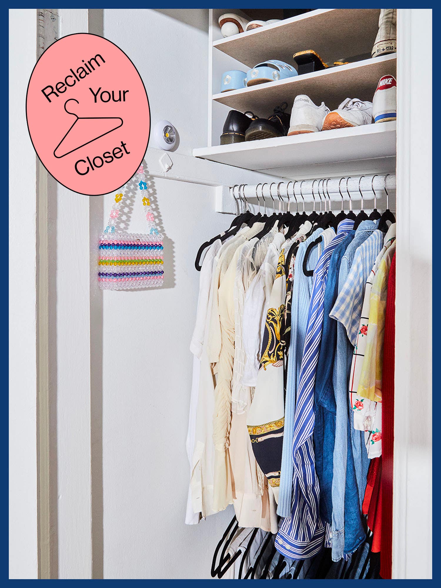 Open closet with the words Reclaim Your Closet on top