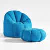 Renn blue chair and pouf