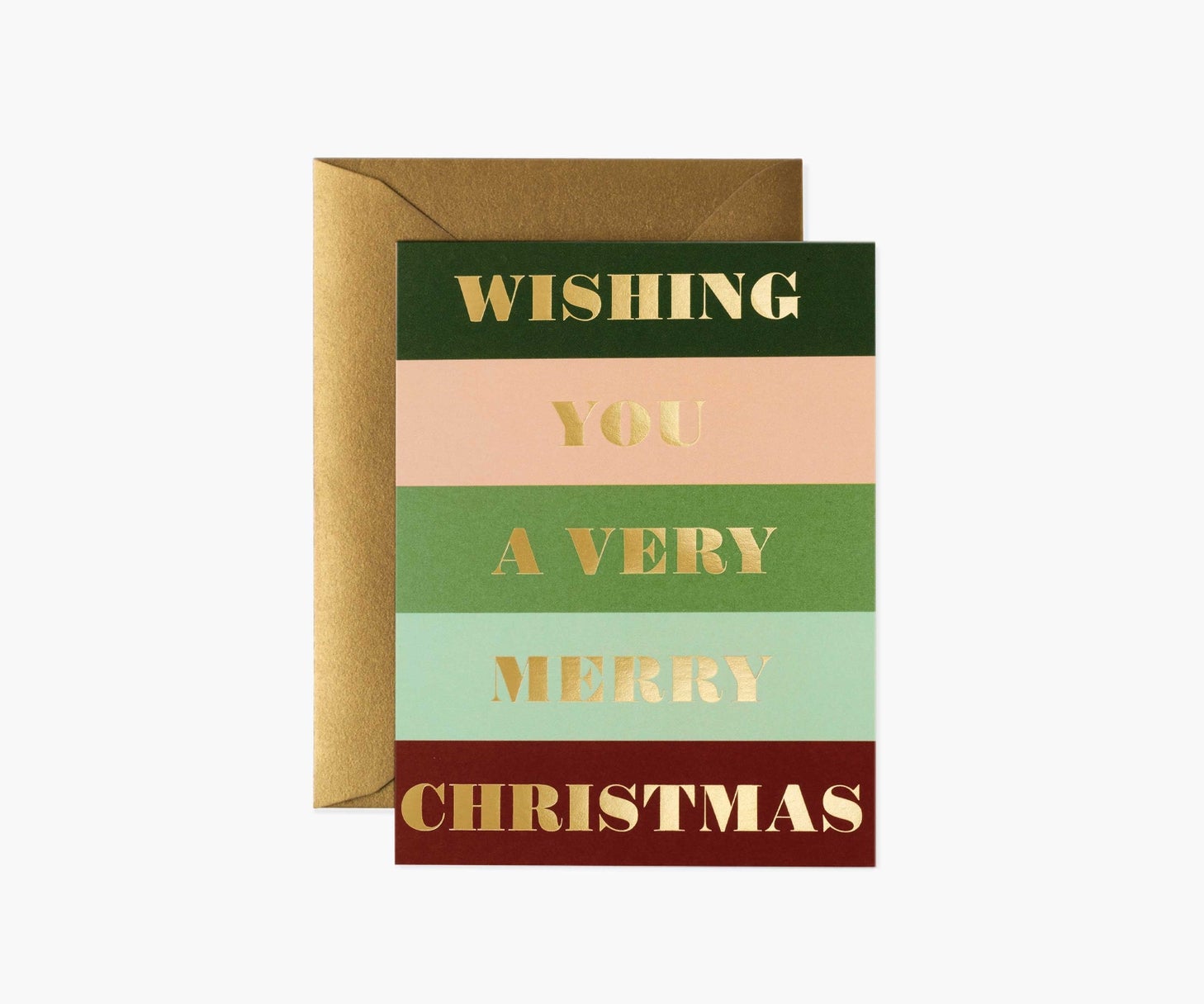 merry christmas card with colorful stripes