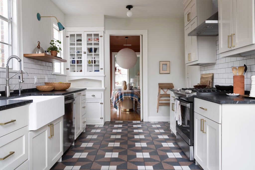 patterned kitchen floor