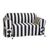 black and white striped couch cover