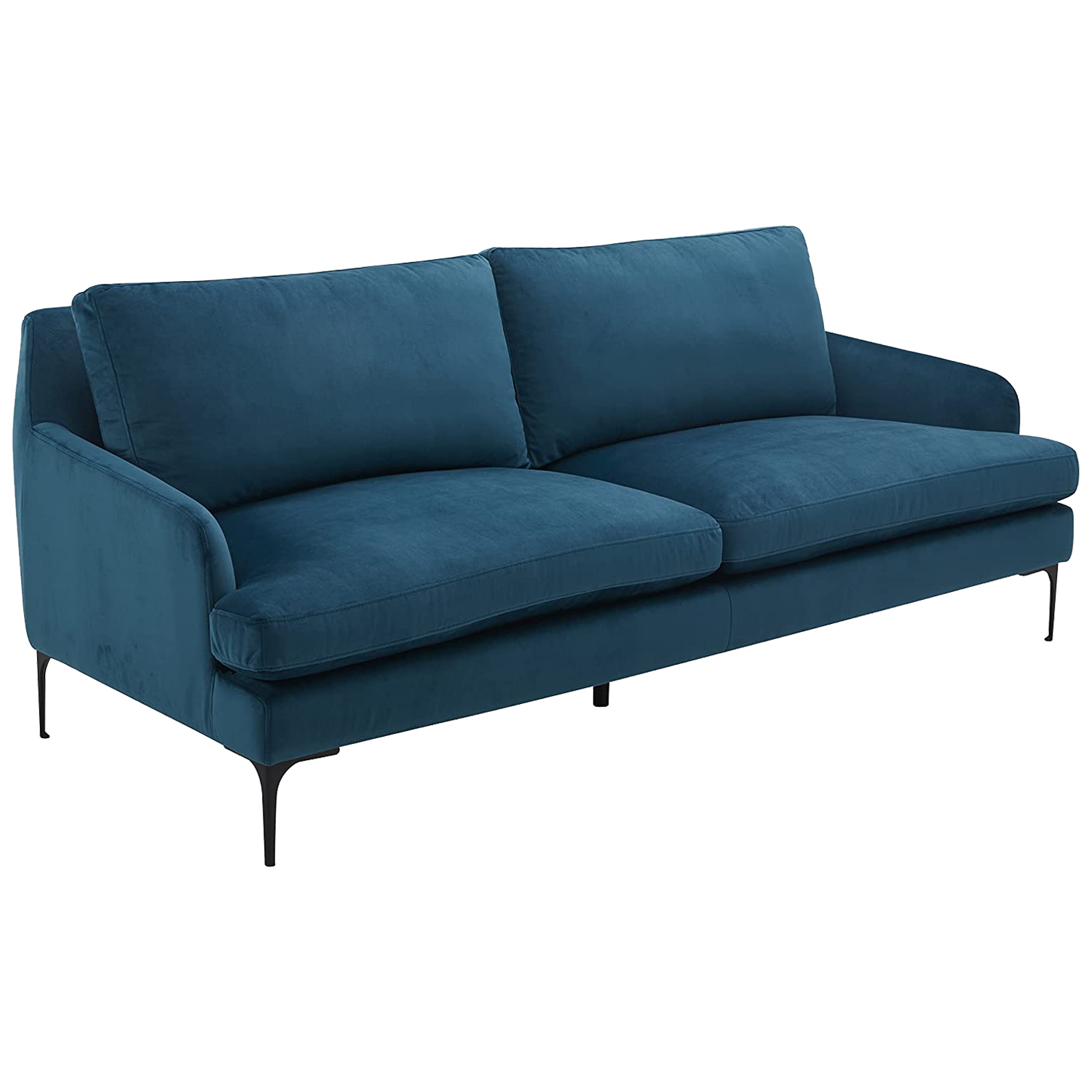 Blue Velvet Rivet Sofa.