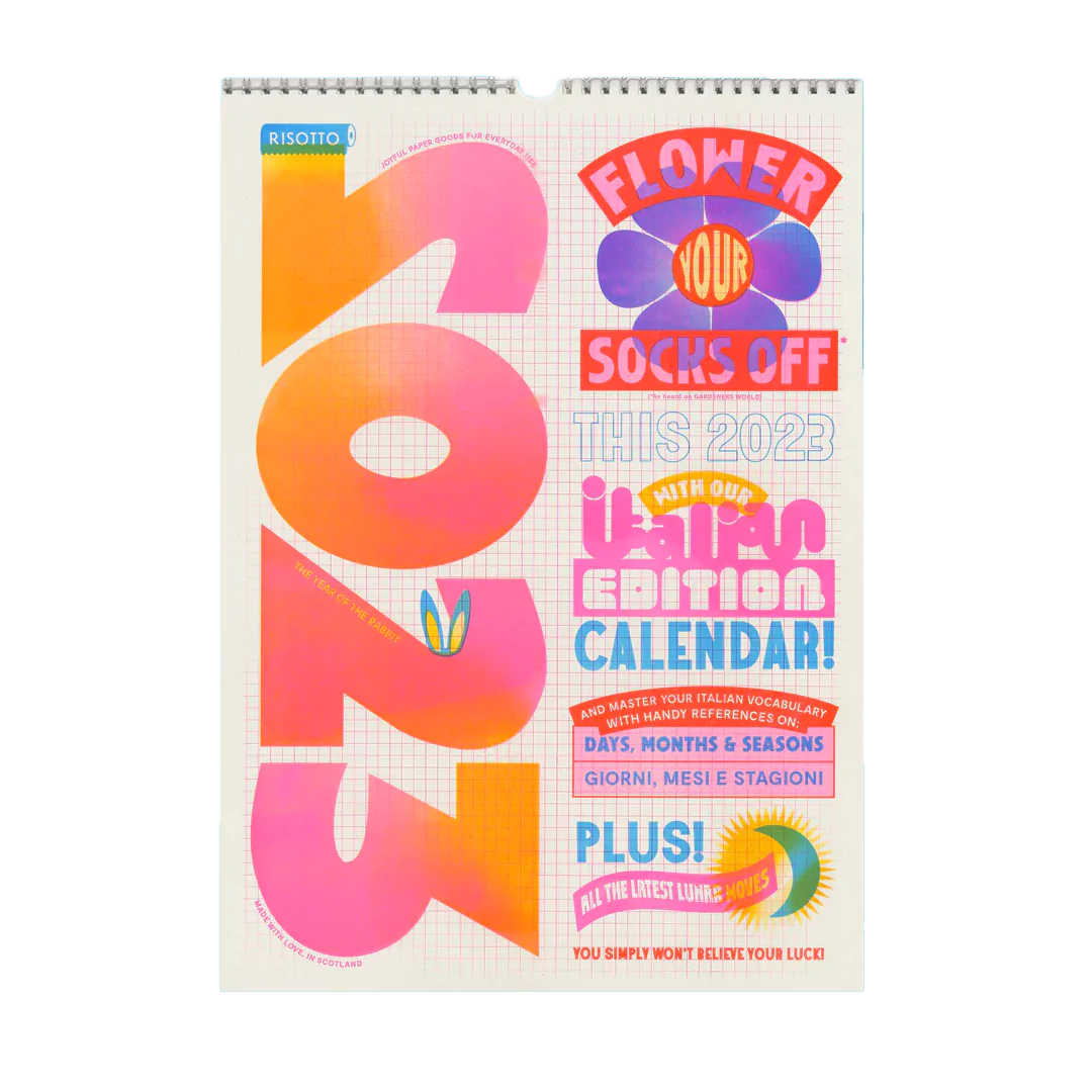Risotto's new wire bound risograph calendar