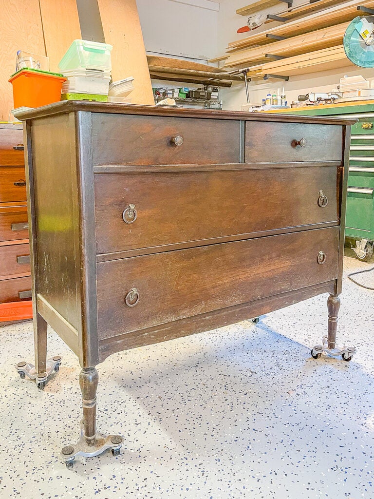 antique unfinished dresser