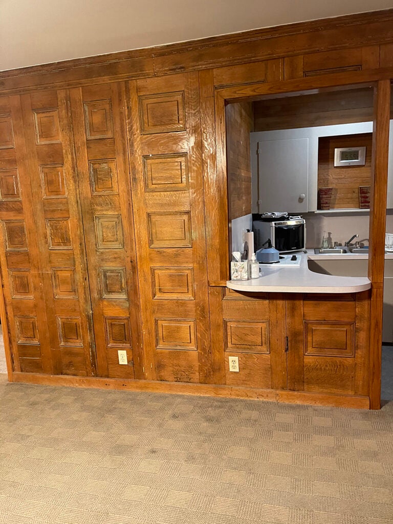 Wood Panel Wall and Kitchen Nook