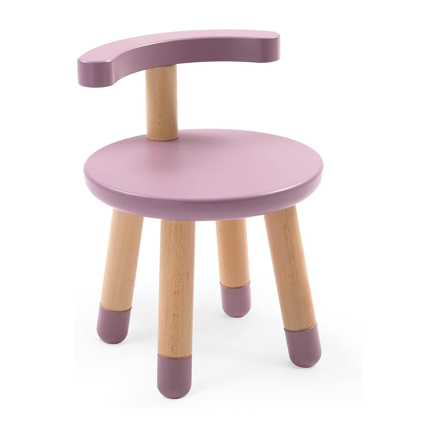purple and wood chair