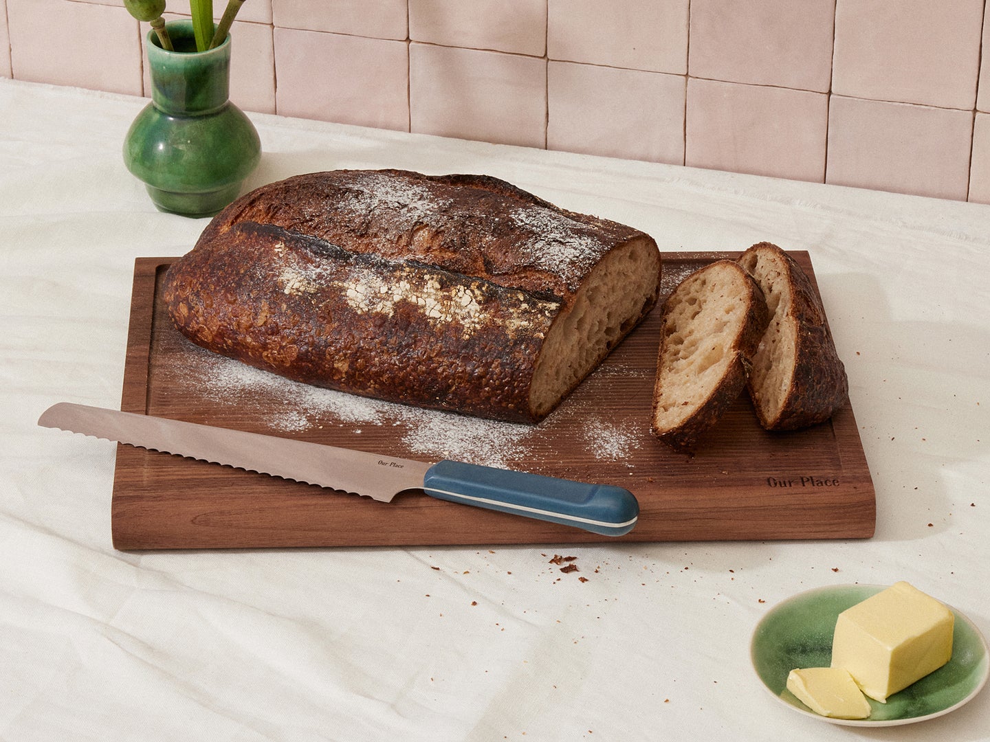 bread on cutting board