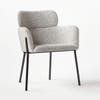 curved boucle dining chair
