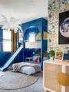 giant blue bunk bed structure