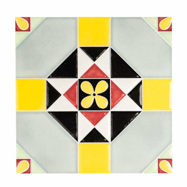 square yellow wall tile