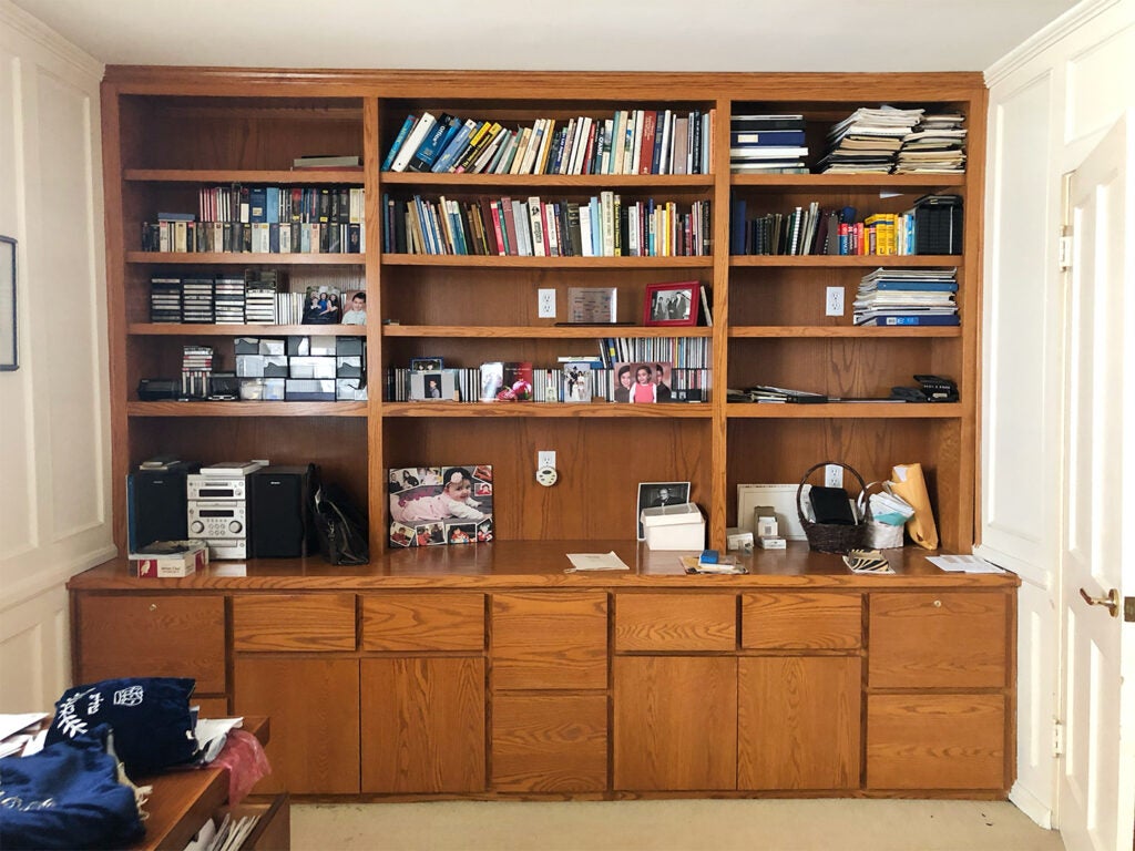 brown office bookcase