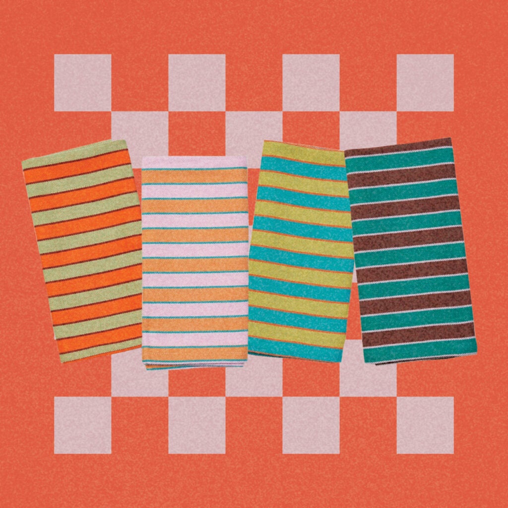 striped napkins