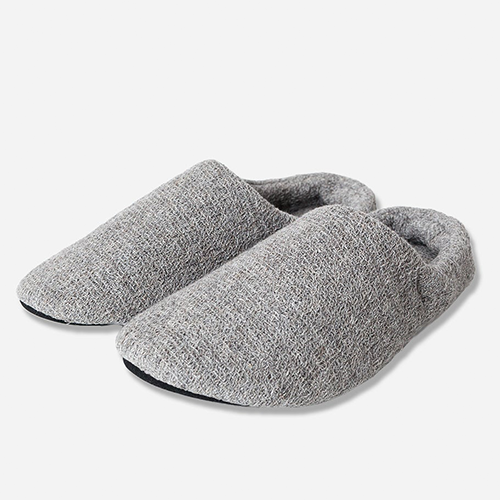 Gray Cotton House Slippers