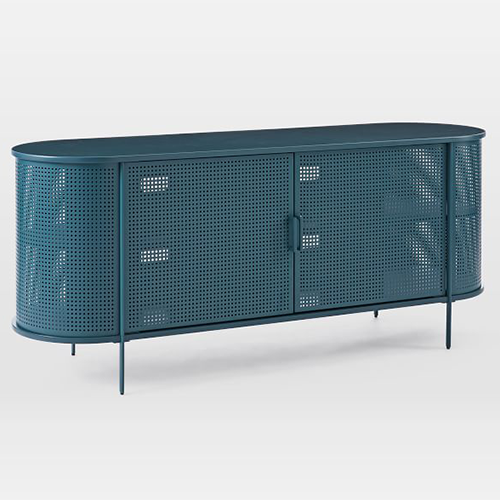 West Elm Perforated Media Console Steel
