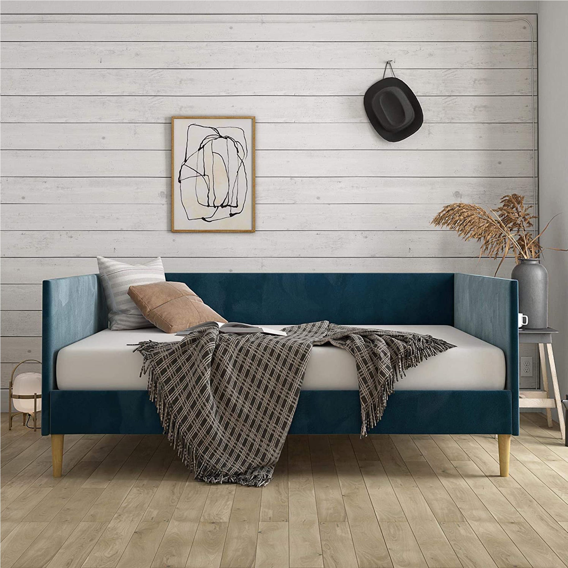 DHP Franklin Mid Century Upholstered Daybed Domino