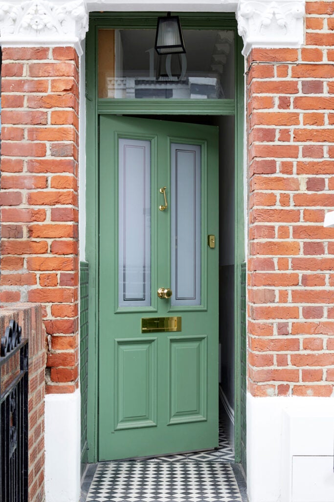 green front door