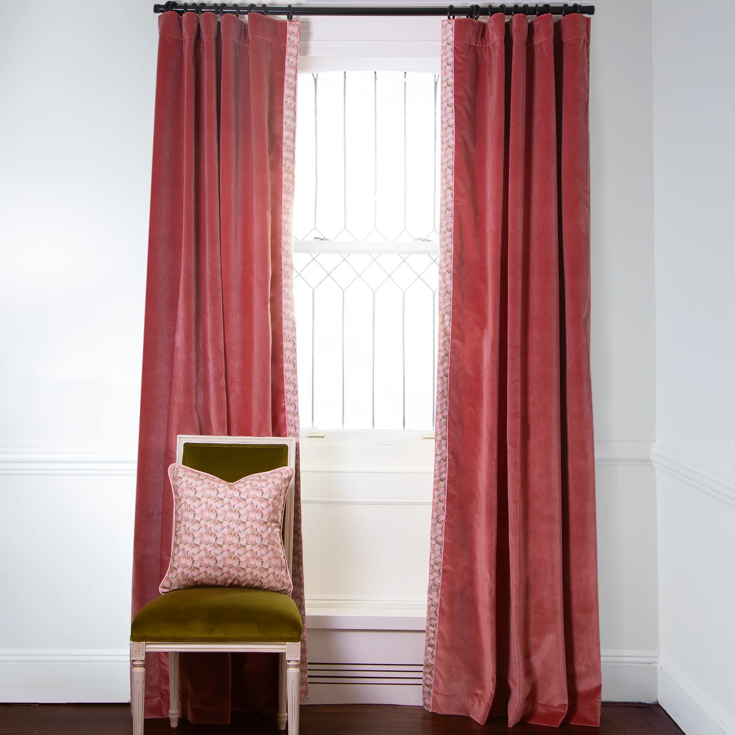Pink Velvet Curtain Panels