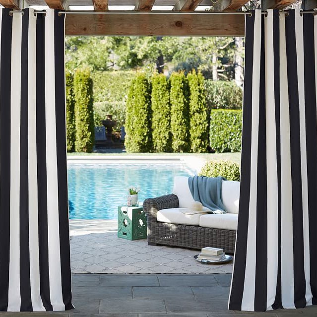 Black and White Striped Pottery Barn Curtains