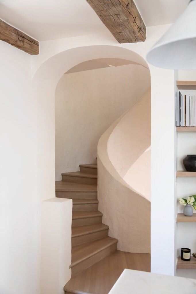 peak of curved staircase