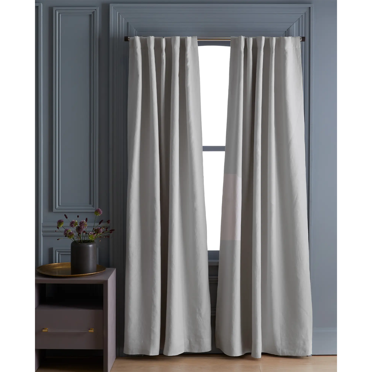 european linen blackout curtain gray quince