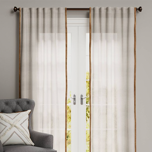 Caramel Velvet Trim Curtains From Target
