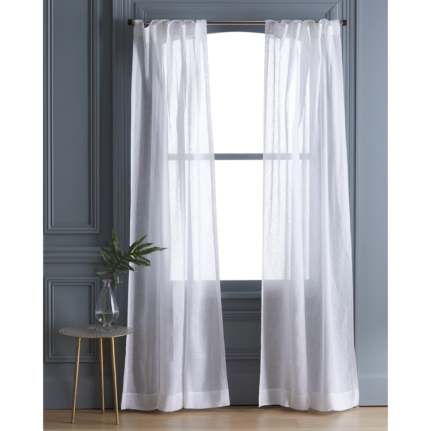 quince european linen sheer curtain set white