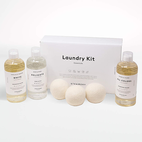 Steamery Laundry Kit with Dryer Balls and Detergent