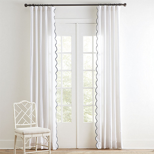 Scallop White Curtains
