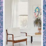 Single White Curtain Panel Behind Wood Frame Chair and Table
