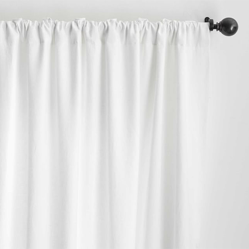 White Curtain Panel on Black Curtain Rod