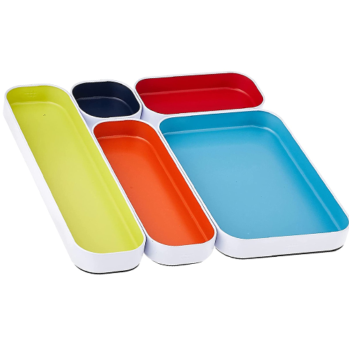 Colorful Tin Organizers, Set of FIve from Amazon