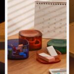 Openspace Storage Gem Acrylic Containers Open on Desk With Calendar