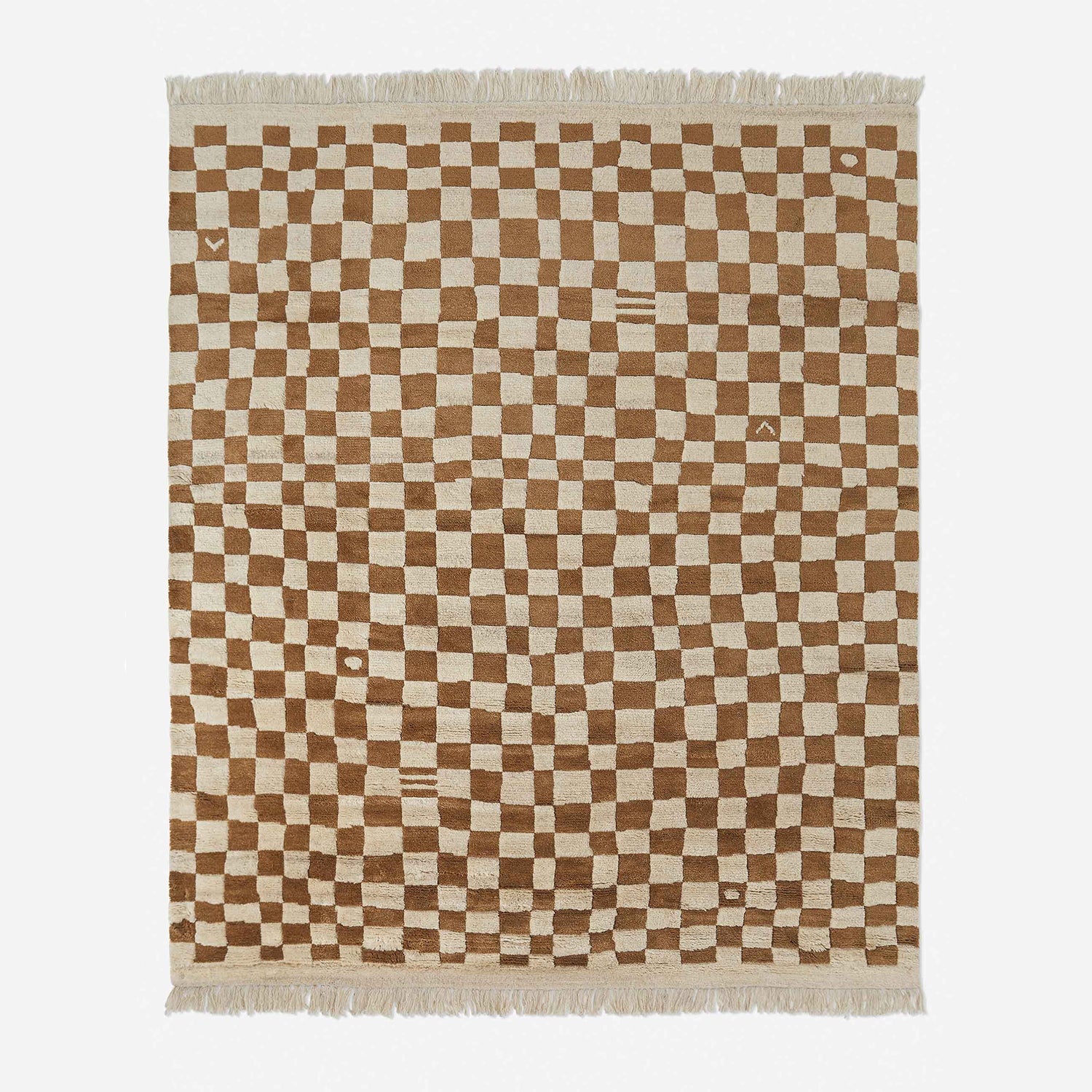 brown checkerboard rug