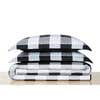 black and white plaid quilt set