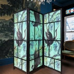ikea folding screen with wallpaper panels