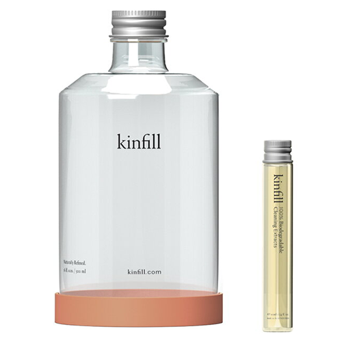 Kinfill Floor Cleaner Glass Bottle with Small Vial of Concentrate