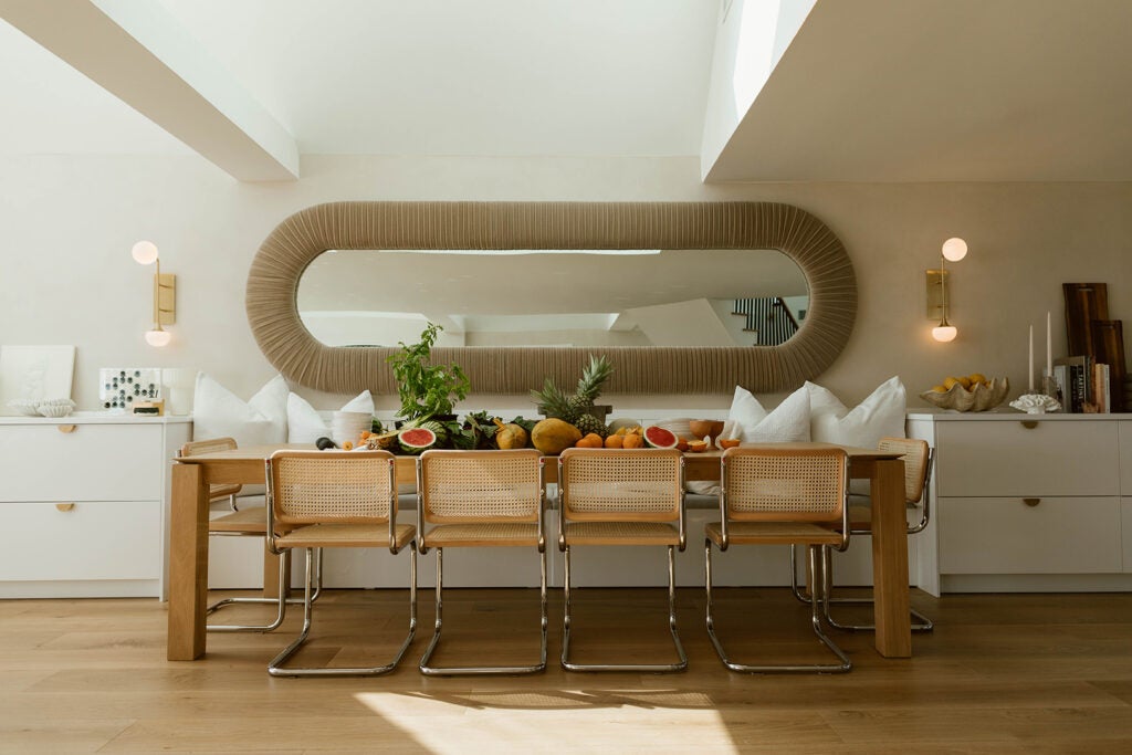 curved dining table mirror