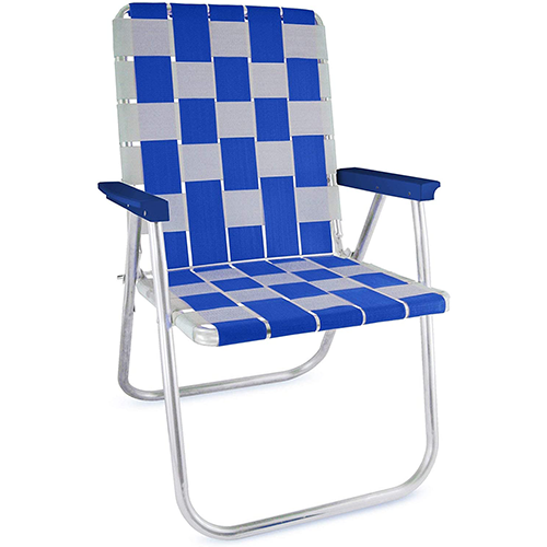 Blue Webbing Lawn Chair USA Vintage